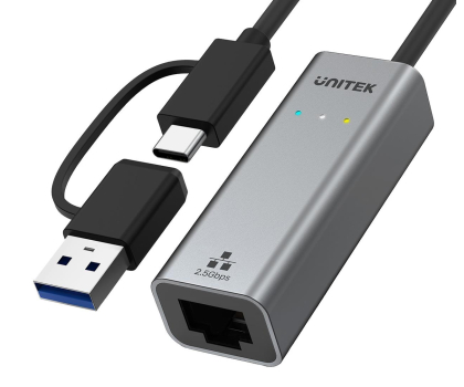 Przejściówka Unitek Adapter USB-A/C - RJ-45 2.5G